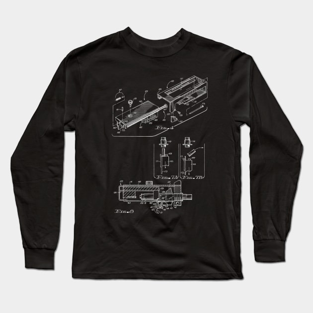 Machine Gun Adaptor Vintage Patent Drawing Long Sleeve T-Shirt by TheYoungDesigns